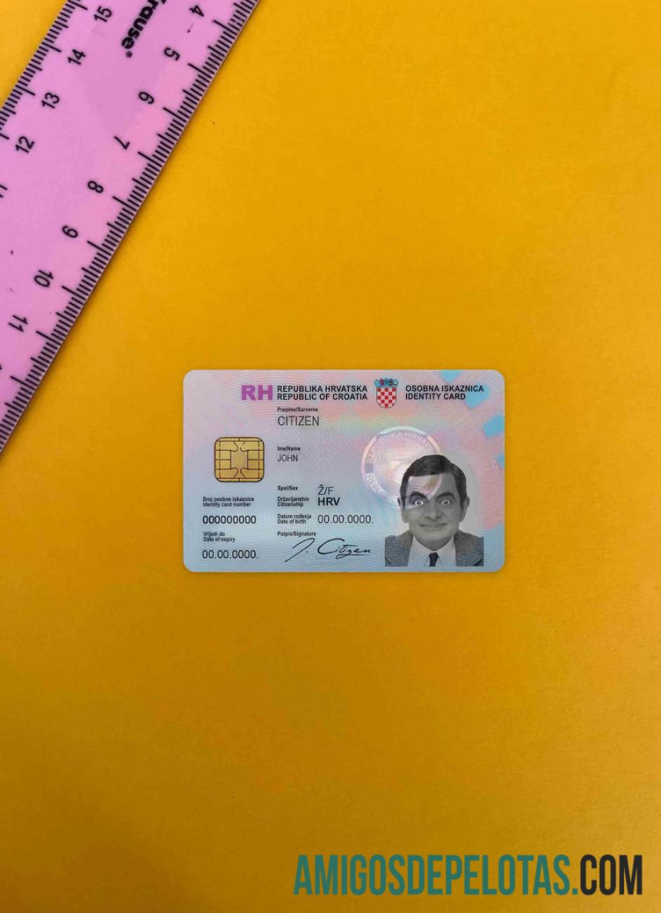 Croatia ID olhar de foto frente exemplo